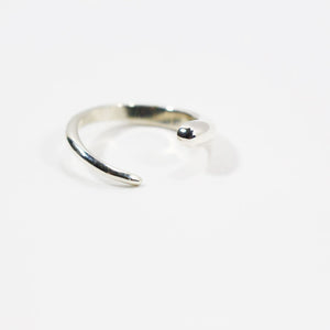 Back view of delicate sterling silver ring.